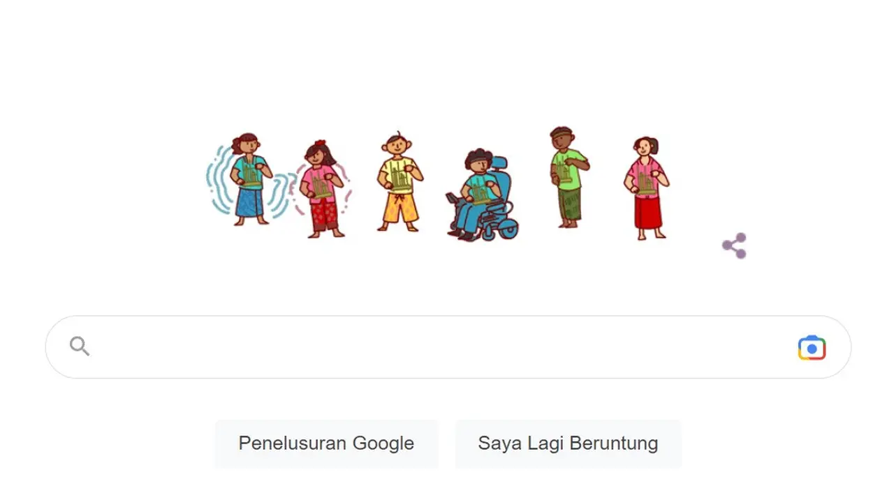 Google Doodle 16 November 2022 tampillan angklung