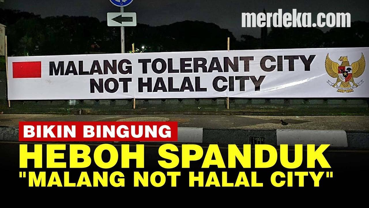VIDEO: Serbuan Spanduk 'MALANG NOT HALAL CITY' Berakhir Dicopot Satpol PP