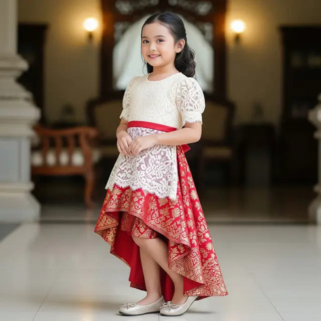 Model Dress Anak Kombinasi Brokat
