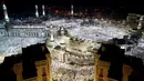 Pandangan udara saat jutaan jemaah haji memadati Masjidil Haram, Makkah, Sabtu (10/9). Sebelum Wukuf di Arafah, jemaah haji mulai memadati Masjidil Haram untuk Tawaf Qudum dan membaca niat haji. (REUTERS/Ahmed Jadallah)