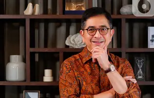 Ketua Kamar Dagang dan Industri Indonesia (Kadin) Arsjad Rasjid saat dipotret Liputan6.com di Jakarta, Kamis (4/5/2023). (Liputan6.com/Angga Yuniar)