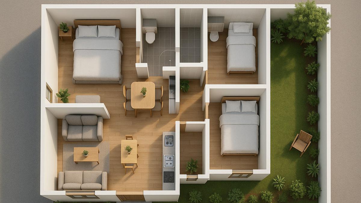 7 Desain Rumah Ukuran 7x12 Minimalis dengan 3 Kamar Tidur, Tetap Lega dan Nyaman Dihuni