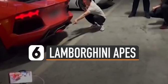VIDEO: Apes Pria Bakar Sate Pakai Mobil Lamborghini, Endingnya Bikin Geleng-Geleng Kepala