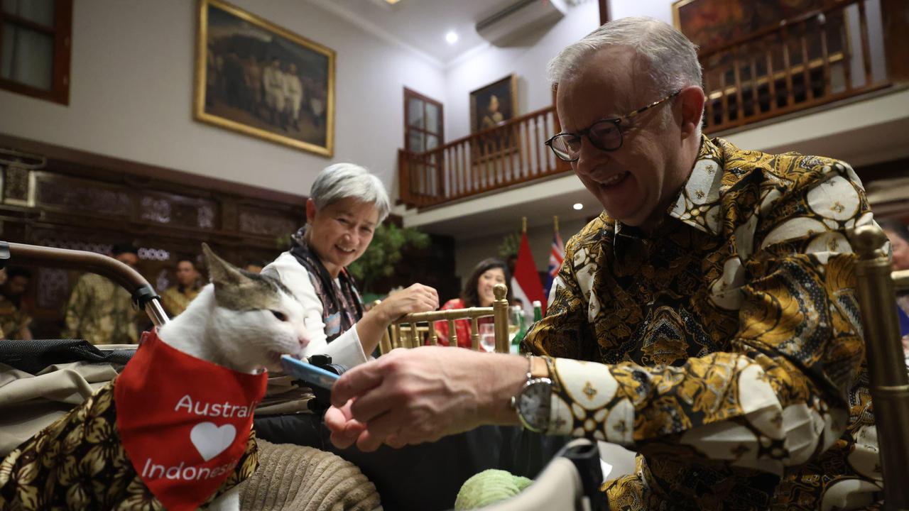 Momen PM Anthony Albanese Beri Syal Merah ke Bobby Kertanegara