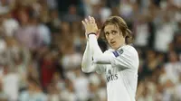 2. Luka Modric (Real Madrid) - Di FIFA 19, pemain Kroasia itu mendapatkan rating tertinggi dengan nilai 91. Namun, penampilan buruk musim lalu kemungkinan akan menurunkan nilainnya menjadi 90 di FIFA 20. (AFP/Juan carlos Hidalgo)