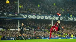 Ketiga gol kemenangan Manchester United dilesakkan Alejandro Garnacho, Marcus Rashford, dan Anthony Martial. Sebaliknya, Everton selalu kesulitan memanfaatkan peluang menjadi gol. (AP Photo/Jon Super)