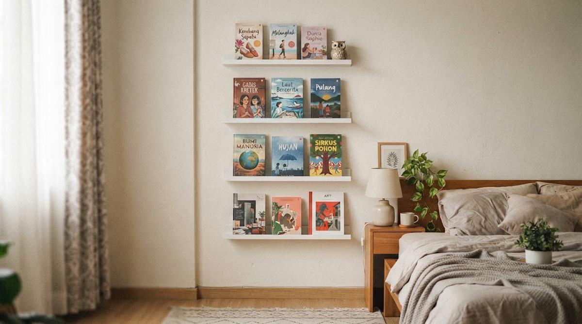 Ide Penyimpanan Koleksi Buku di Kamar Sempit