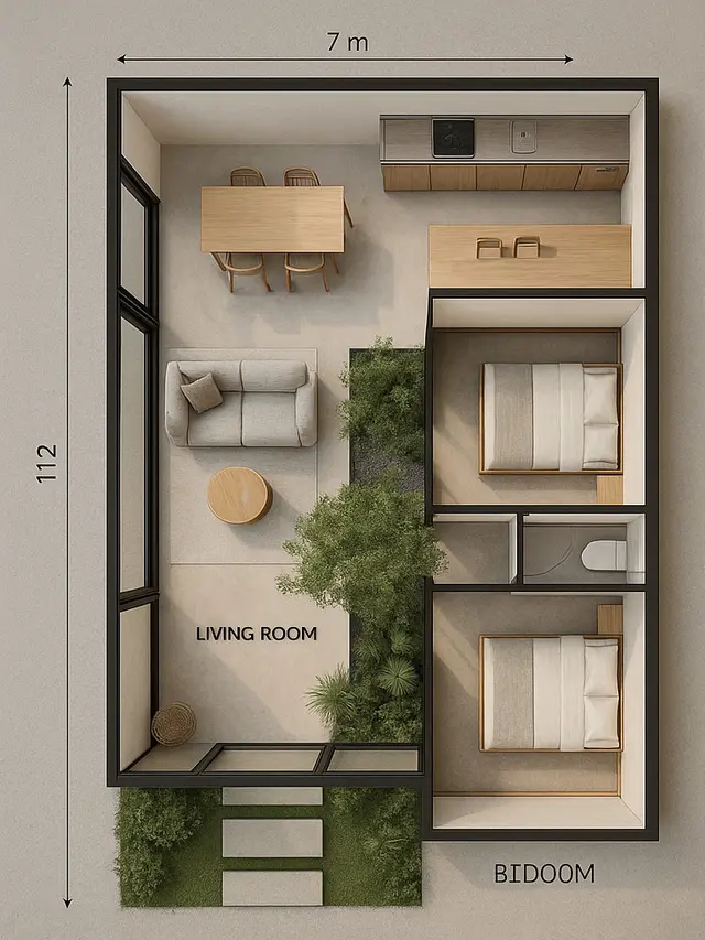 7 Desain Rumah Kecil Minimalis 2 Kamar, Lengkap dengan Inspirasi Denah yang Efisien dan Nyaman