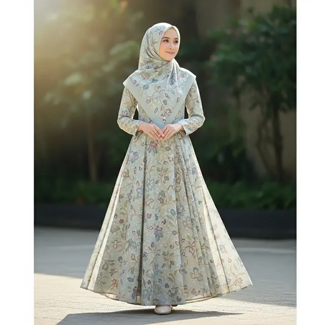 9 Model Gamis Batik Motif Lembut untuk Muslimah, Tampil Anggun dan Syar'i