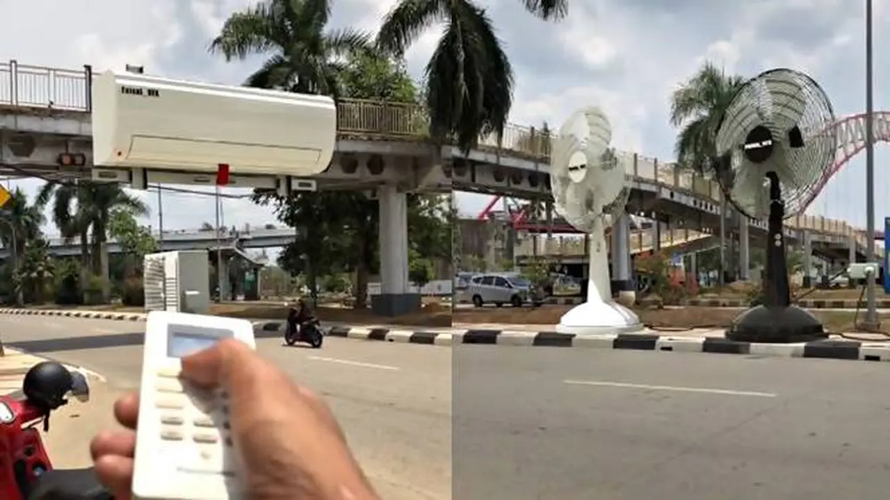 Viral Editan Kipas Angin dan AC Raksasa di Jalan Jadi Solusi Panas Ini Kocak