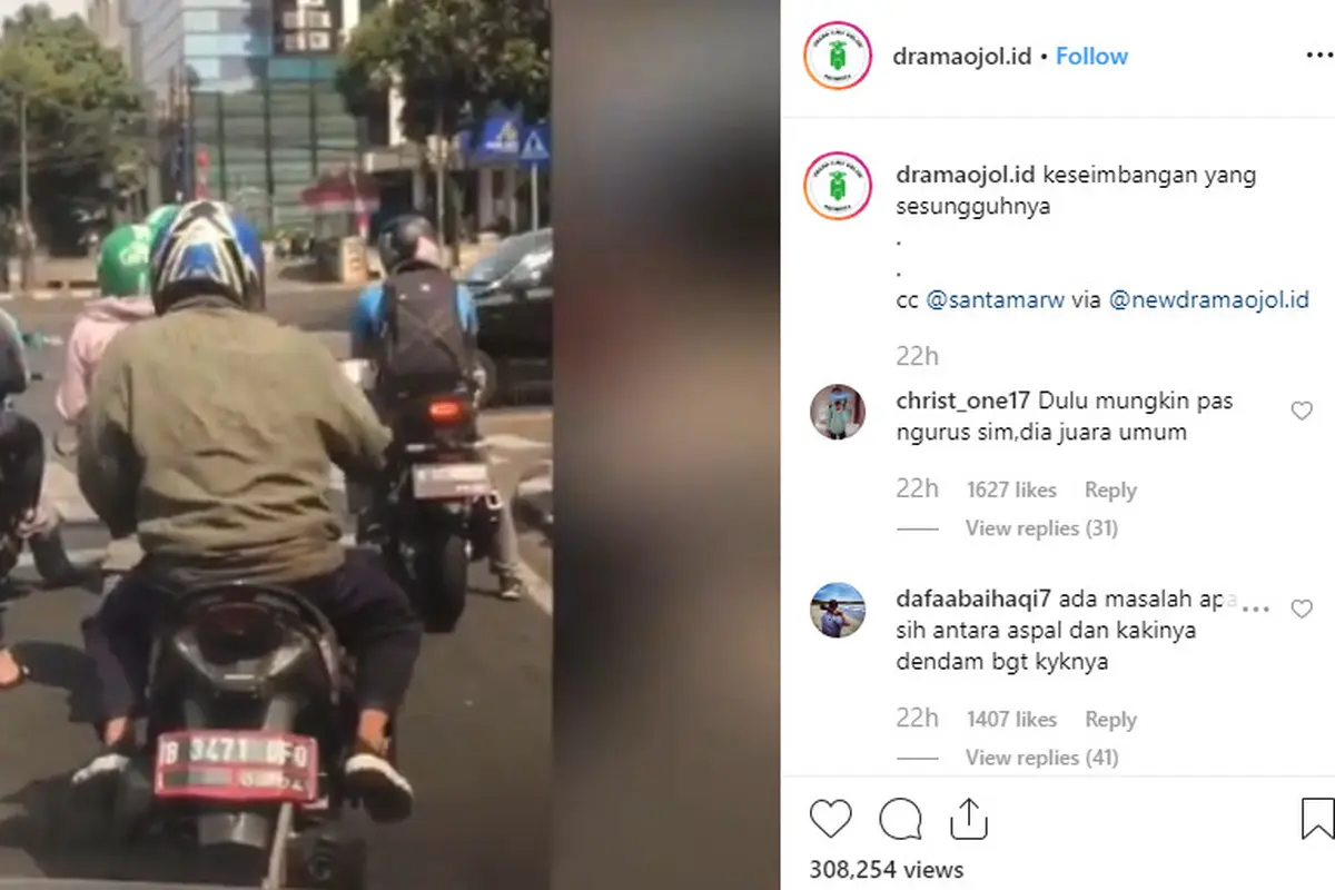 seorang pria tidak menurunkan sama sekali kakinya selama berhenti hingga satu menit berlalu.