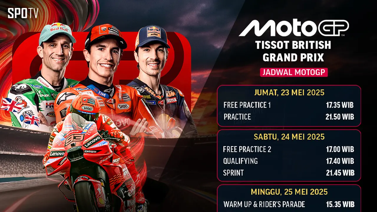Link Siaran Langsung MotoGP 2025 Round 7 Tissot British Grand Prix di Vidio