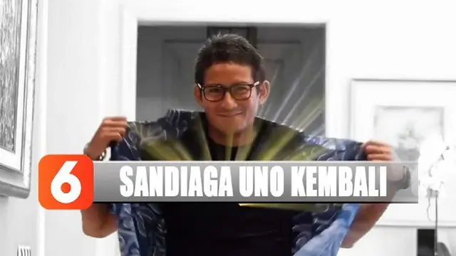 Melalui akun media sosial, Sandiaga menunjukannya dengan memakai kaos bertuliskan Gerindra.
