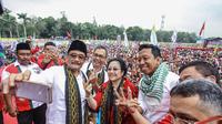 Ketua Umum PDIP Megawati Soekarnoputri menghadiri kampanye akbar di Pilgub Sumatera Utara, Djoss di Stadion Baharoeddin Siregar. (istimewa)