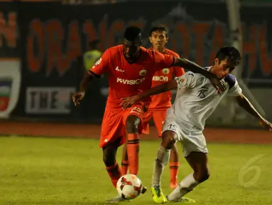 Persija Jakarta menang tipis atas Persik Kediri 1-0 di laga lanjutan ISL di stadion GBK (30/5/2014). (Liputan6.com/Helmi Fithriansyah)