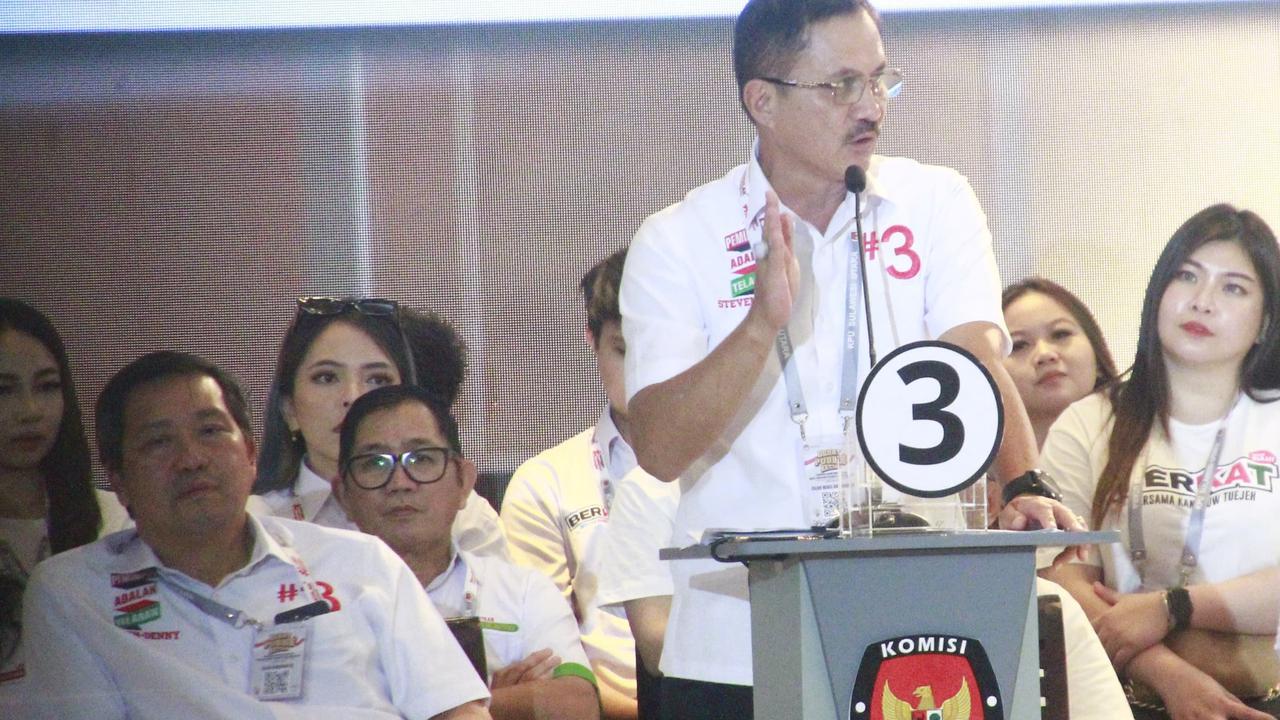 Steven Kandouw dan Alfred Denny Tuejeh Saat Debat Ketiga Pilgub Sulut