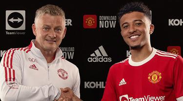 Foto: Jadon Sancho Resmi Berseragam Manchester United usai Ditebus Senilai 73 Juta Pond Sterling
