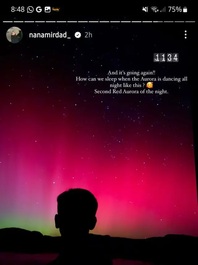 <p>Nana Mirdad Saksikan Aurora di Selandia Baru. (Instagram/ nanamirdad_)</p>