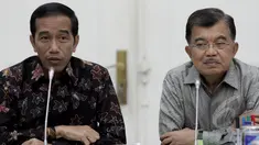 Presiden Joko Widodo didampingi Wakil Presiden Jusuf Kalla memimpin rapat bersama pimpinan Badan Umum Milik Negara (BUMN) di Istana Bogor, Jawa Barat, Senin (16/2/2015). (Liputan6.com/Faizal Fanani)