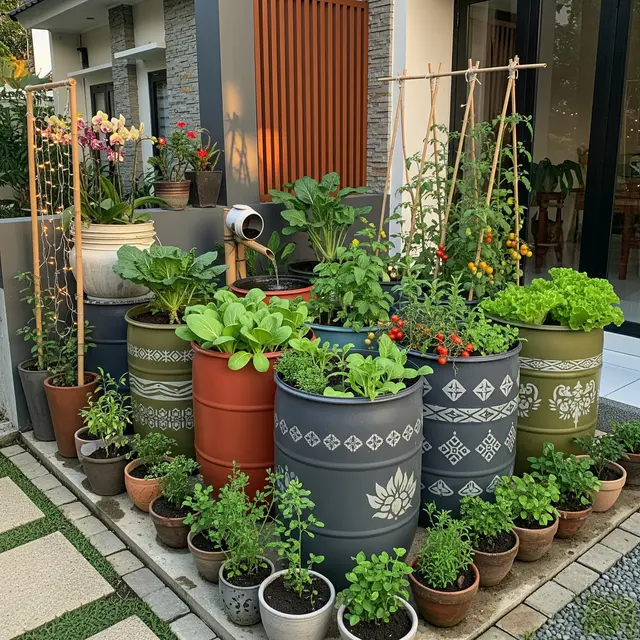 9 Model Kebun Sayur di Rumah Pakai Barang Bekas tapi Kelihatan Mahal