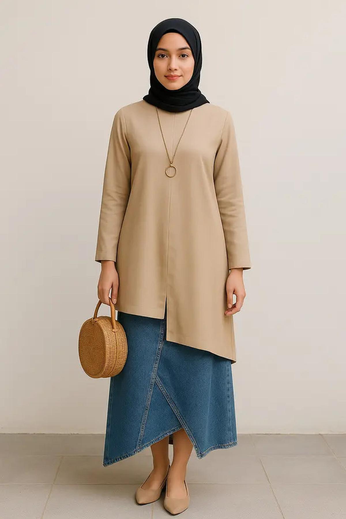 7 Referensi Outfit Rok Jeans Hijab yang Timeless, Tampil Trendy Sepanjang Masa