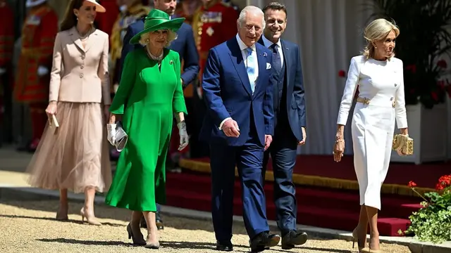 Sambut Presiden Emmanuel Macron, Kate Middleton Pakai Busana Desainer Prancis untuk Pertama Kalinya