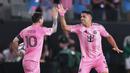 Sempat tertinggal 1-2, Inter Miami mengakhiri laga dengan skor 2-2 melalui gol Luis Suarez pada menit ke-82. (AP Photo/Lynne Sladky)