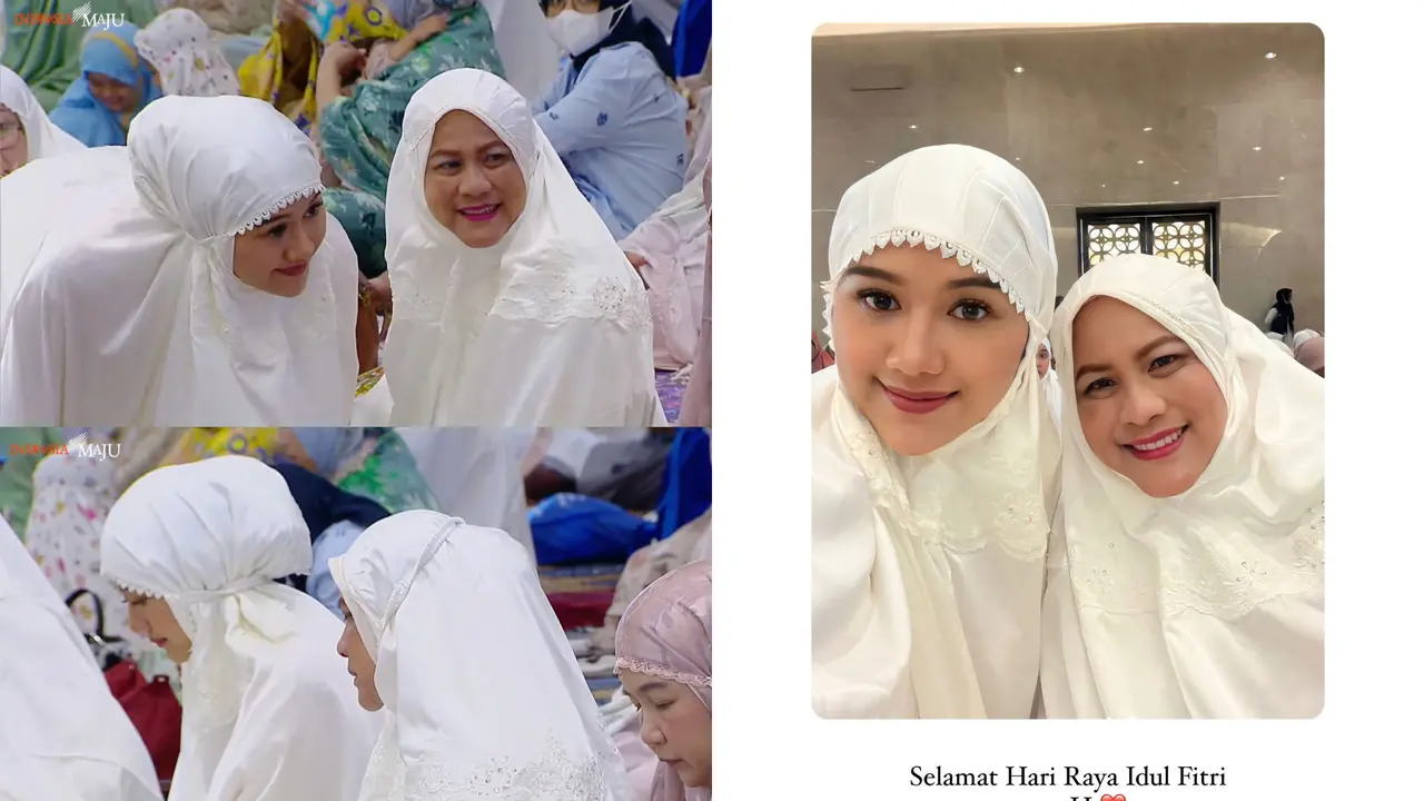 Momen Erina Gudono Salat Id Bareng Iriana di Masjid Raya Sheikh Zayed