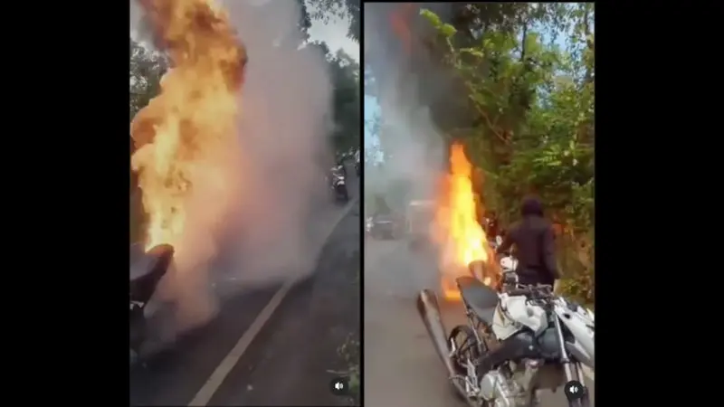 Sekumpulan Pemuda Modif Knalpot Motor Sampai Keluarkan Kobaran Api