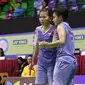 Ganda putri Indonesia Greysia Polii / Apriyani Rahayu lolos ke perempat final Hong Kong Terbuka Super Series 2017. Greysia / Apriyani mengalahkan pasangan Korea,  Chang Ye Na / Jung Kyung Eun, Kamis (23/11/2017). (Humas PP PBSI)