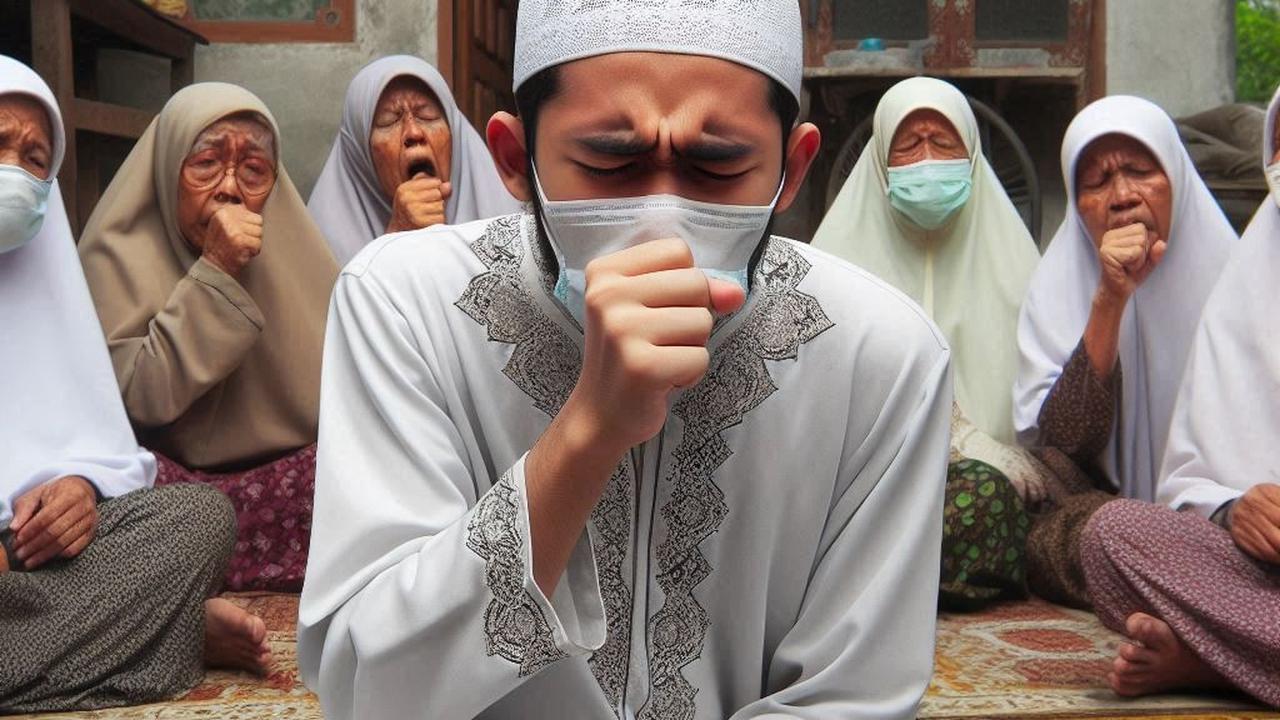 Ilustrasi Jamaah Haji Batuk