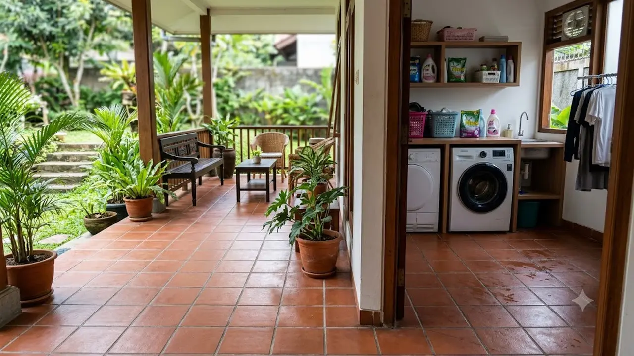 Keramik 25x25 untuk Teras dan Laundry Room
