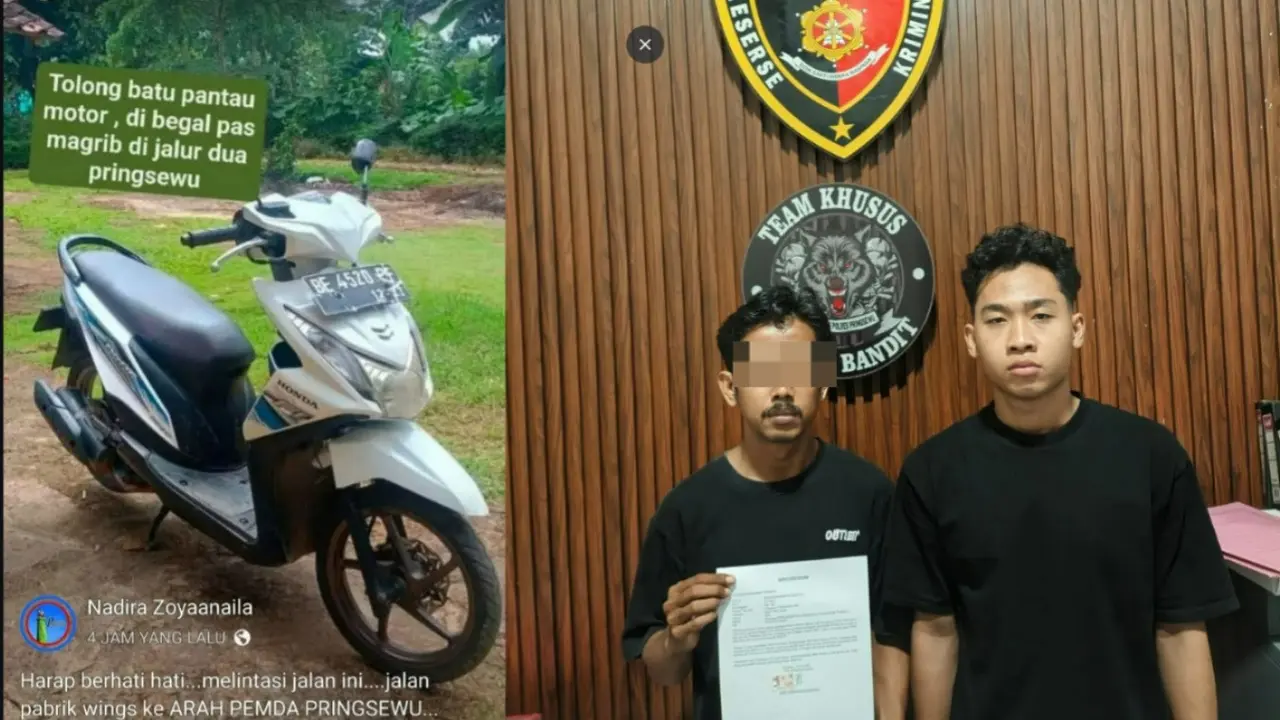 Takut Dimarahi Istri, Pria di Pringsewu Rekayasa Jadi Korban Begal usai Motor Dijual untuk Modal Judol