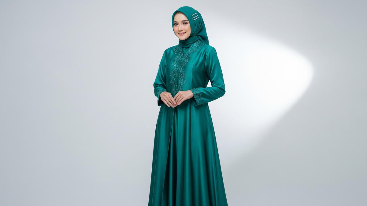 8 Model Gamis Teal Green yang Cocok untuk Lebaran 2026, Yuk Persiapkan dari Sekarang