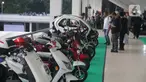 Deretan motor modifikasi dipamerkan dalam IIMS Motobike Expo 2019 di Istora Senayan, Jakarta, Jumat (29/11/2019). IIMS Motobike Expo 2019 diikuti belasan merek sepeda motor dan sejumlah bengkel modifikasi. (Liputan6.com/Faizal Fanani)