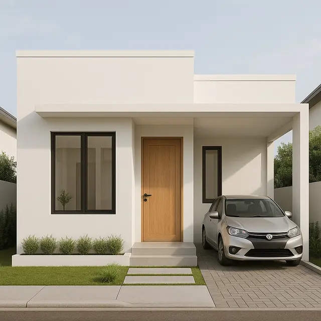 Model Rumah dengan Carport Kecil di Gang Sempit (Image by ChatGPT)