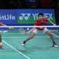 Ganda putra Indonesia Angga Pratama/Ricky Karanda Suwardi dikalahkan pasangan tuan rumah Mathias Boe/Carsten Mogensen di babak kedua Denmark Open Super Series Premier 2015, Kamis (15/10/2015). (Liputan6.com/Humas PP PBSI)d