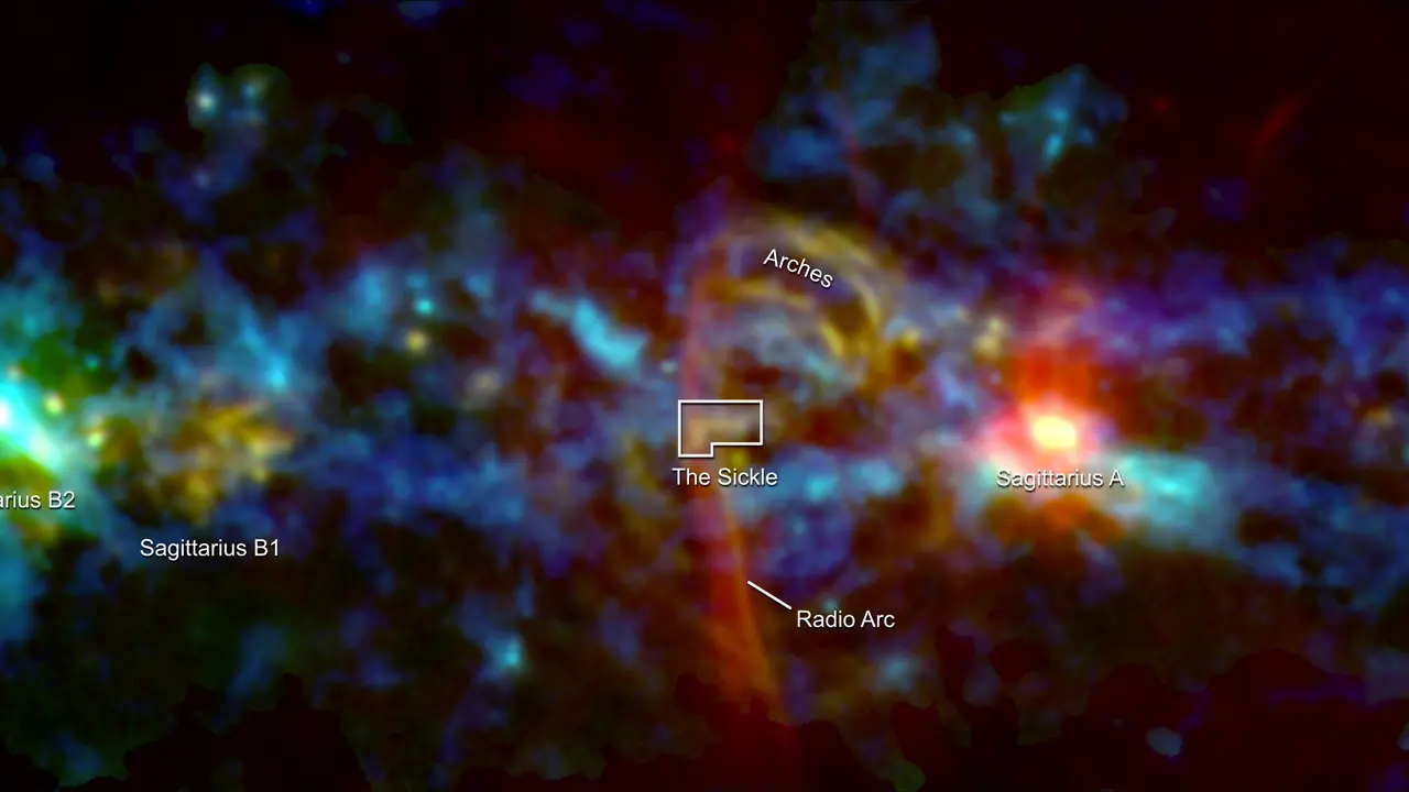 Objek berbentuk melengkung ditemukan di pusat galaksi Bima Sakti. (NASA’s Goddard Space Flight Center)
