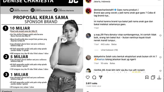Tak Hanya Open Donasi, Denise Chariesta Kini Buka Tawaran Endorsement Seharga Rp 10 M Jelang Persalinannya