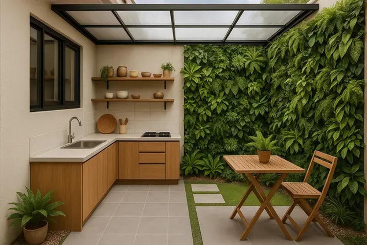 10 Model Dapur Semi Outdoor Belakang Rumah 2025, Nyaman Buat Masak