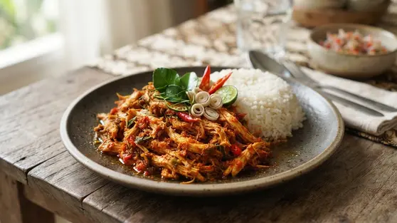 Resep Ayam Suwir Bali Tanpa Santan yang Pedas, Gurih, dan Praktis