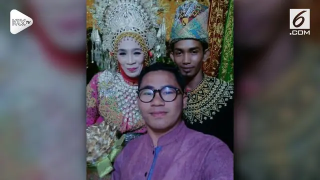 Seorang pria berusia 25 tahun menikahi perempuan usia 60 tahun. Pernikahan mereka membuat geger netizen.