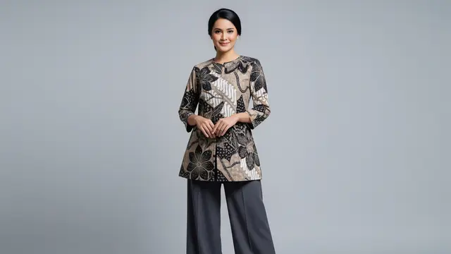 Tunik Batik Motif Besar untuk Kesan Berani