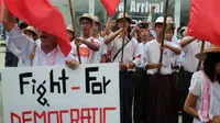 Protes UU Pendidikan Baru, Mahasiswa Myanmar Turun ke Jalan
