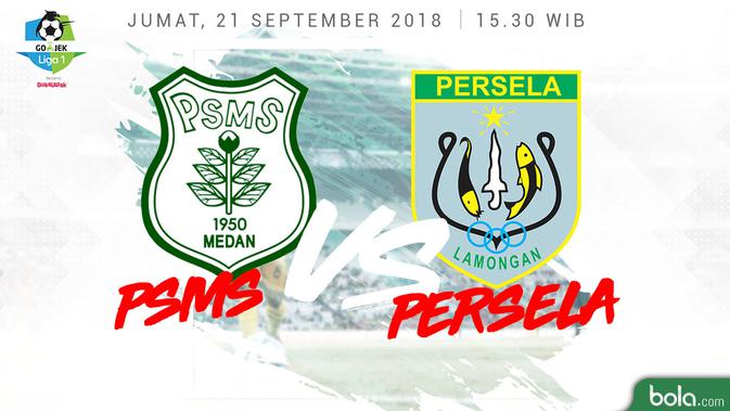 PSMS dan Persela sama-sama tak mau terlepeset saat kedua tim bentrok di Stadion Teladan, Medan, Jumat (21/9/2018). (Bola.com/Adreanus Titus)