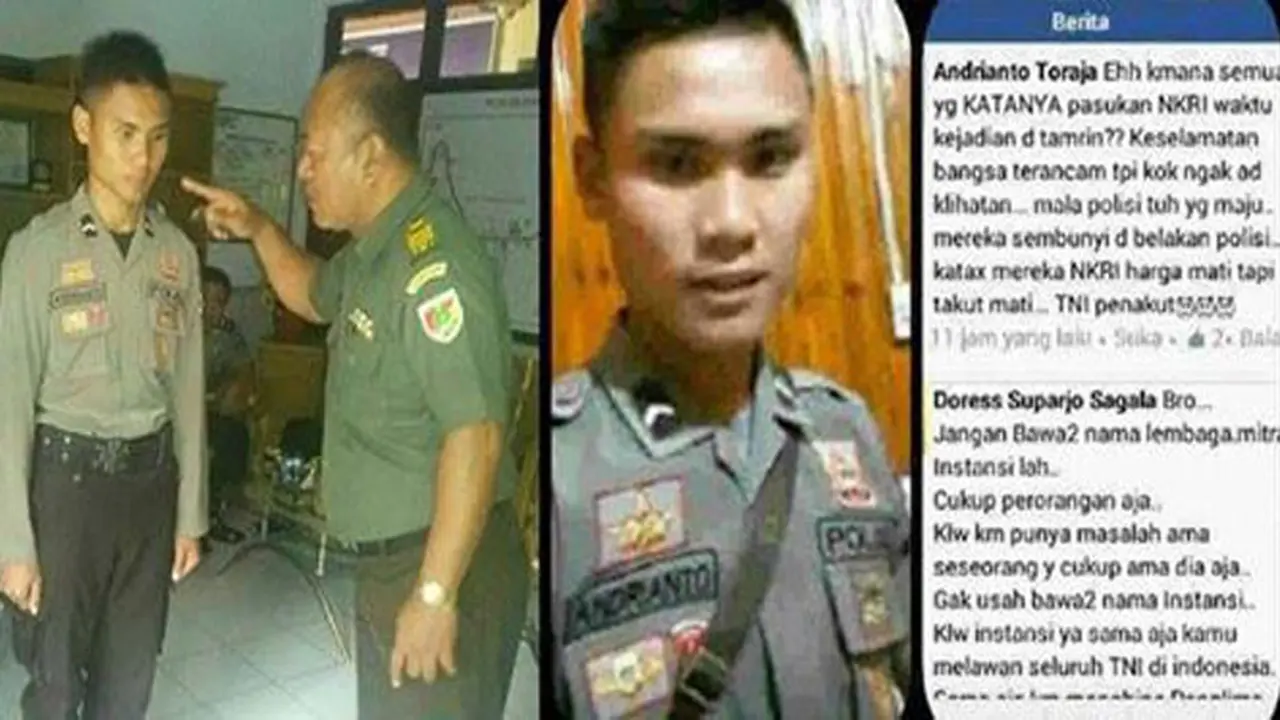 Sebut TNI Penakut, Polisi Ini Langsung Habis Disembur Atasannya