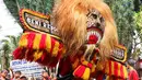 Pelaku Seni Reog Ponorogo, Sucipto, mengatakan sekitar 60 pelaku seni menyemarakkan pawai budaya. Ia berharap acara ini mendapat dukungan penuh dari masyarakat dengan harapan Reog Ponorogo bisa ditetapkan sebagai WBWT oleh UNESCO pada 2024. (Liputan6.com/Herman Zakharia)