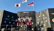 Pembalap muda Indonesia, Bintang Pranata Sukma, meraih podium ketiga dalam balapan pertama Moto4 Asia Cup 2026 di Buriram, Thailand, Sabtu (28/2/2026). (dok. AHM)