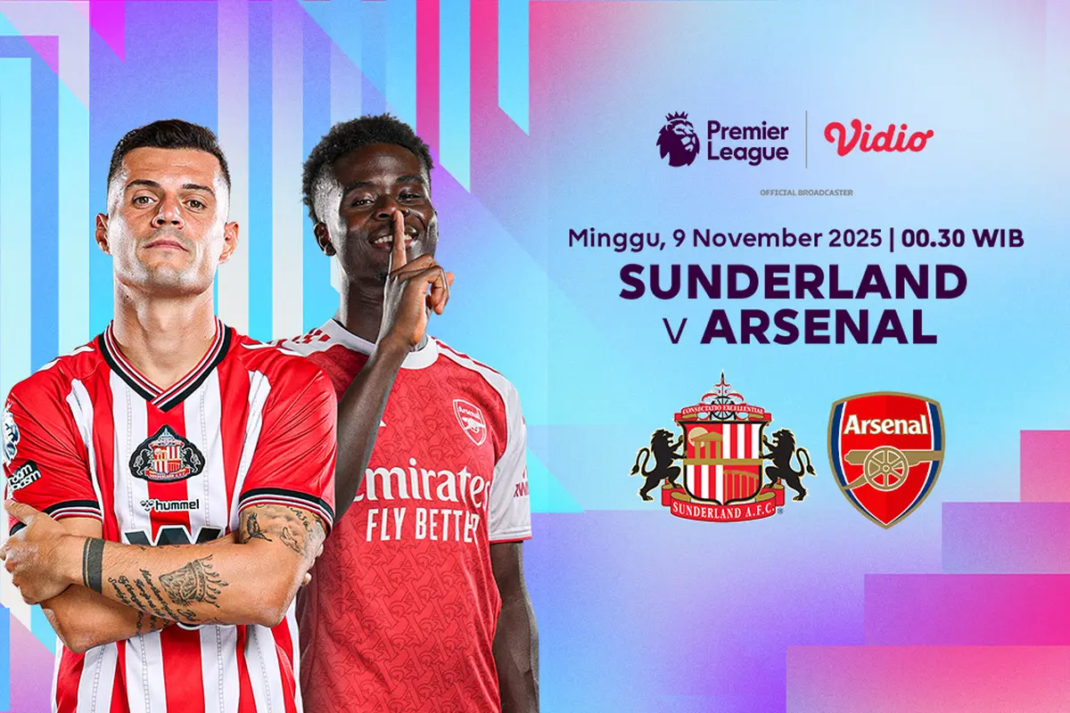 Saksikan Sunderland vs Arsenal eksklusif di Vidio. (dok. vidio.com)
