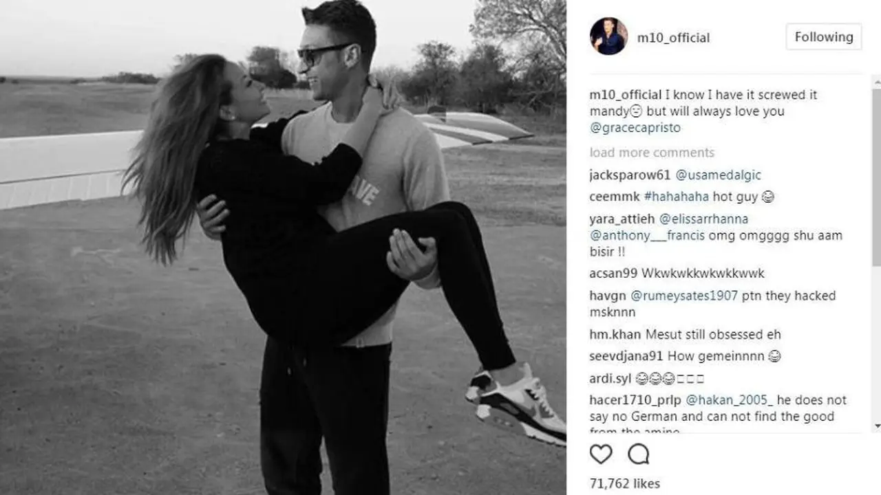 Akun Instagram Mesut Ozil dibajak hacker